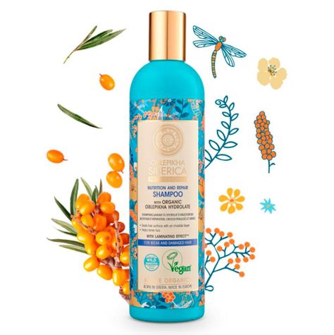 Shampoo Cabello Débil y Dañado Organic Oblepikha 400 ml-1