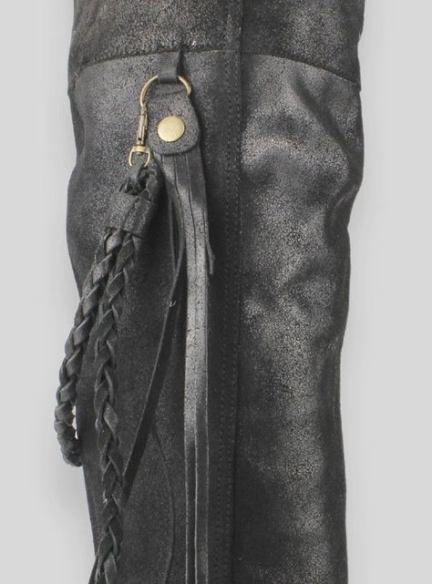 Bota Exs Trenzada Cuero Negra-3