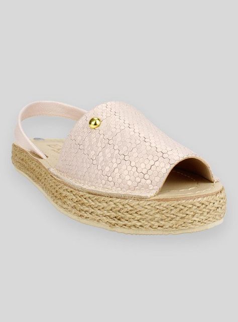 Sandalia Exs Hexágonos Cuero Rosa-1