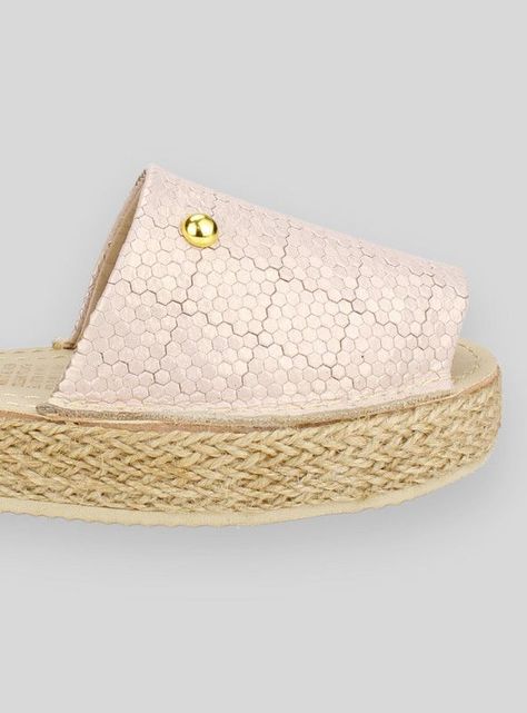 Sandalia Exs Hexágonos Cuero Rosa-3