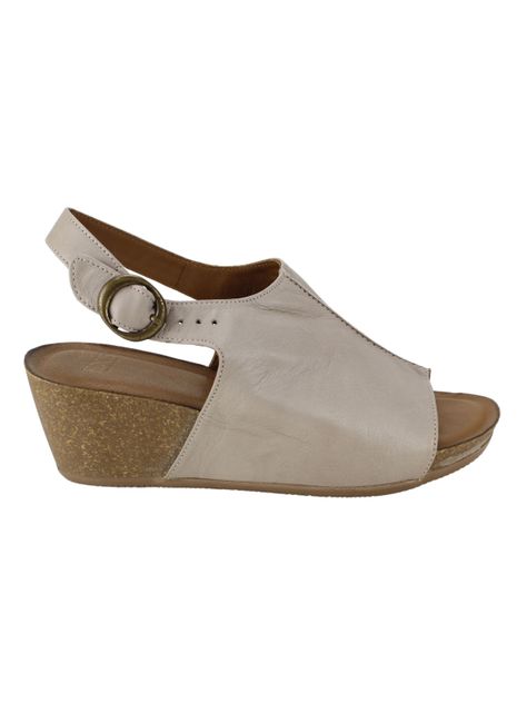 Sandalia Exs Cuña Cuero Beige-0