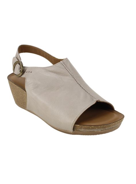 Sandalia Exs Cuña Cuero Beige-1
