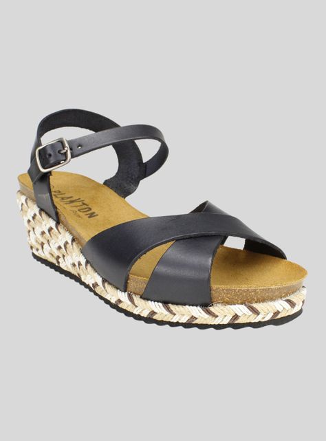 Sandalia Plakton Cuero Negra-1