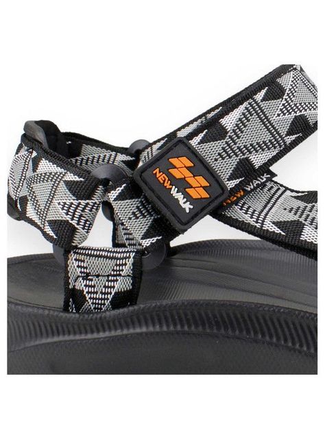 Sandalia New Walk Abierta Velcro Gris-3