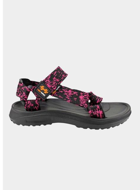 Sandalia New Walk Velcro Rayas Fucsia-0