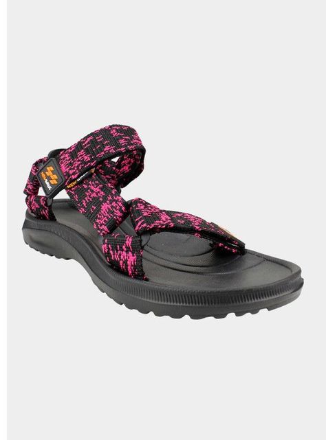 Sandalia New Walk Velcro Rayas Fucsia-1