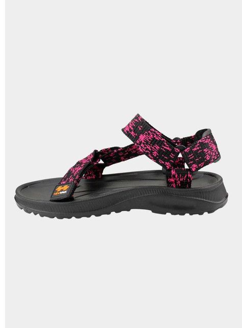 Sandalia New Walk Velcro Rayas Fucsia-2