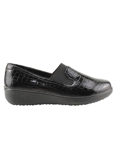 Mocasín New Walk Elasticado Reptil Negro-0