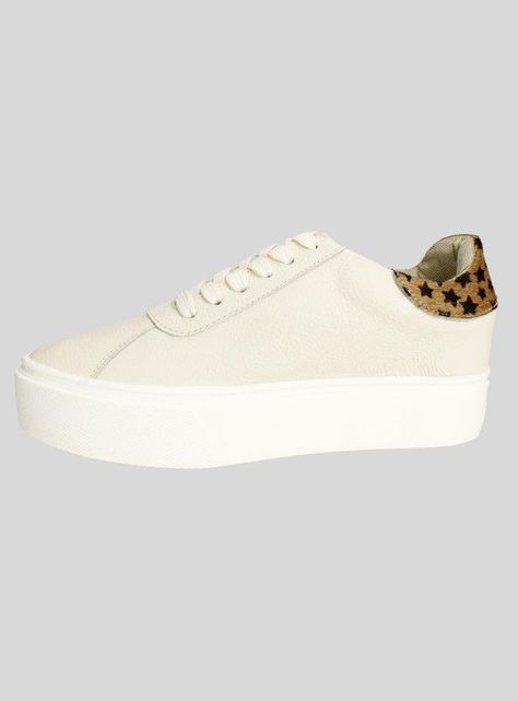 Zapatilla Exs Estrellas Cuero Beige-2