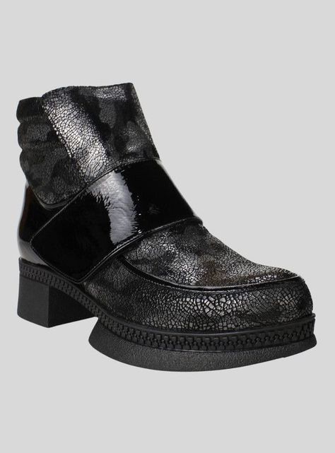 Botín Exs Reptil Cuero Negro-1