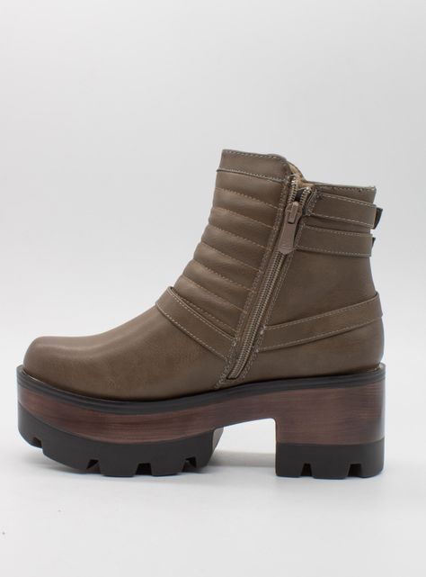 Botín New Walk Plataforma Khaki-2