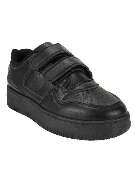 Zapatilla New Walk Velcro Escolar Negra-1