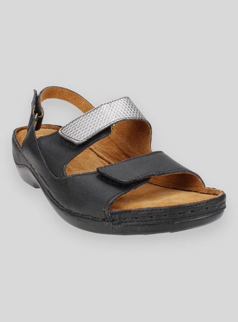Sandalia Exs Confort Cuero Negra-1