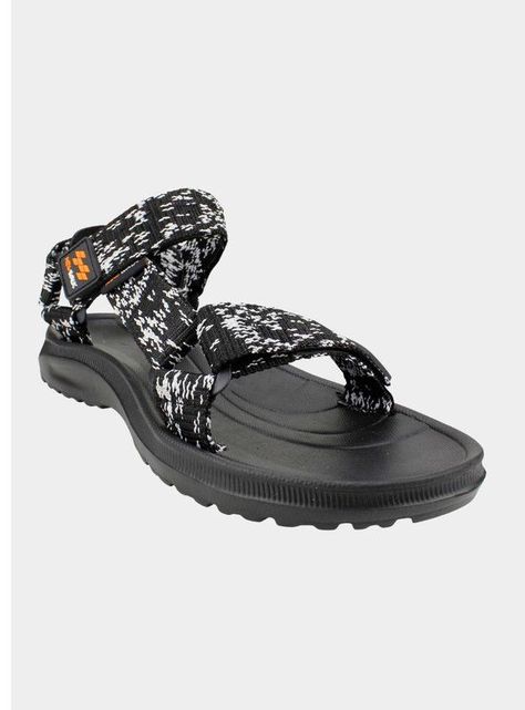 Sandalia New Walk Velcro Rayas Blanca-1