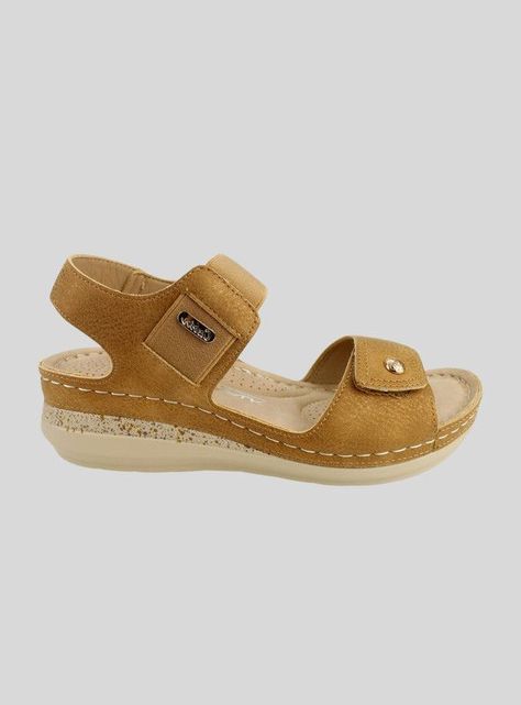 Sandalia New Walk Lisa Confort Camel-0