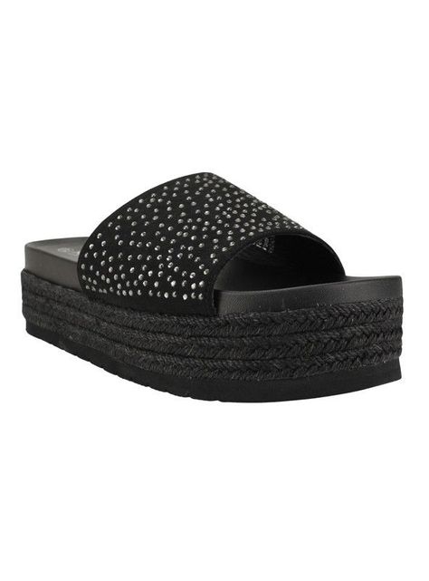 Sandalia New Walk Plataforma Brillos Negra-1