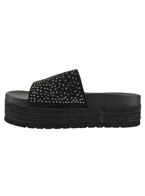 Sandalia New Walk Plataforma Brillos Negra-2