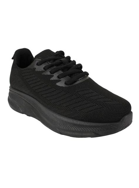 Zapatilla New Walk Mesh Plataforma Negra-1
