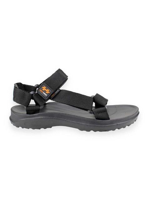 Sandalia New Walk Abierta Velcro Negra-0