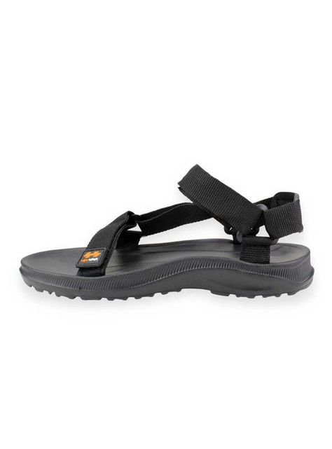 Sandalia New Walk Abierta Velcro Negra-2