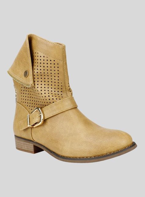 Botín Troquelado Beige-1