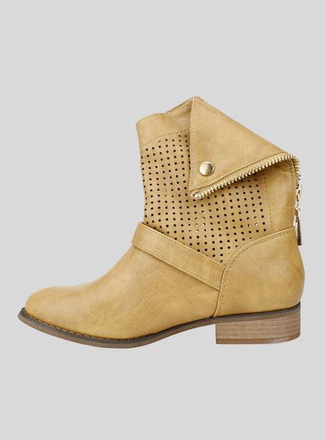 Botín Troquelado Beige-2