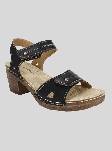 Sandalia New Walk Velcros Negra-1