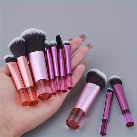 Set De 10 Mini Brochas De Maquillaje Con Estuche-1