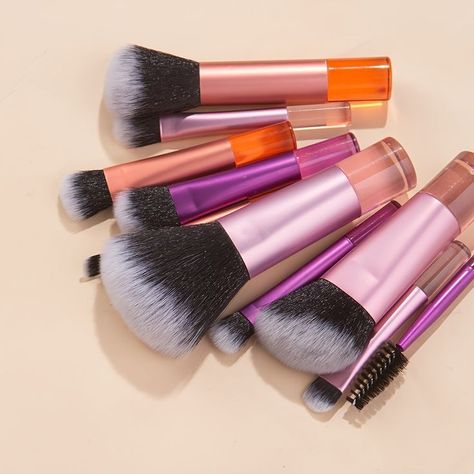 Set De 10 Mini Brochas De Maquillaje Con Estuche-2