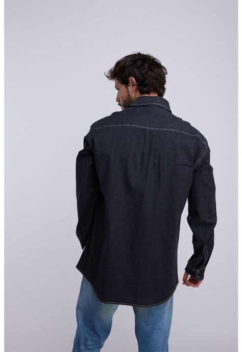 Camisa Hombre Jeans Negro Panama Jack-2