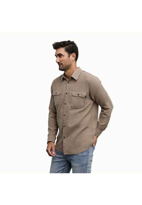 Camisa Hombre caqui Panama Jack-2