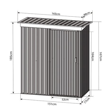 Bodega De Jardín Gris 1.38 M2 181x162x86 CM-1