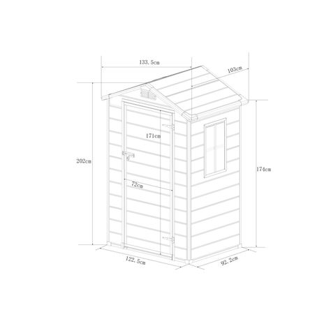 Bodega Jardin Plastico 134X103X204CM 1.37m2-1