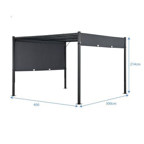 Pergola Aluminio Con Pantallas Laterales 4X3MT-1