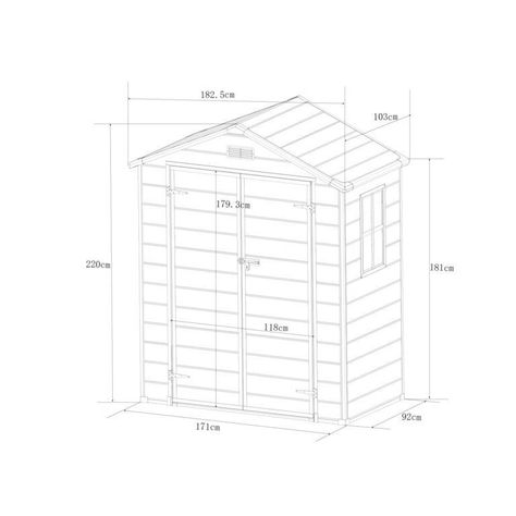 Bodegas 2.44m2 Jardin Plastico PP Gris Oscuro 2.44m2-1