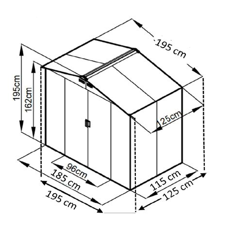 Bodega de Jardín Negra 2.44 mt2 195×125-1