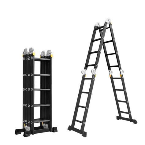 Escalera Profesional Heavy Duty 6,9 mt 24 Peldaños Negra-0