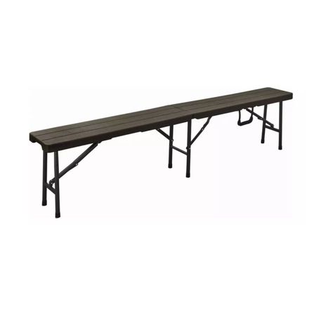 Banco Plegable tipo Gris Simil Madera 180x30x43cm-0