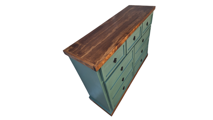 Comoda Rustica Bicolor Verde 120-1