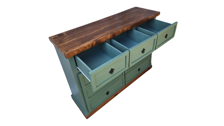 Comoda Rustica Bicolor Verde 120-2