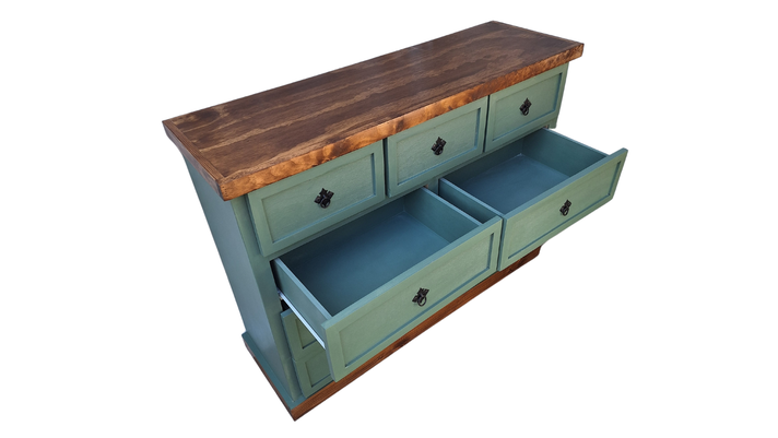 Comoda Rustica Bicolor Verde 120-4