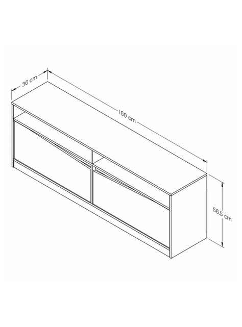 Rack de TV hasta 60"  56,5 x 160 x 36 cm cm Amaretto/Blanco-5