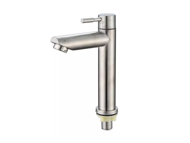 Llave Lavamanos Acero Inoxidable Agua Fria-0