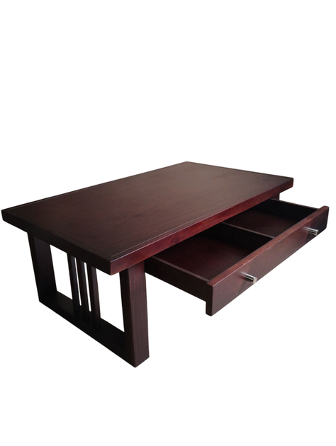 Mesa de centro de 1.0 mt, modelo Caburgua, color Chocolate.-0