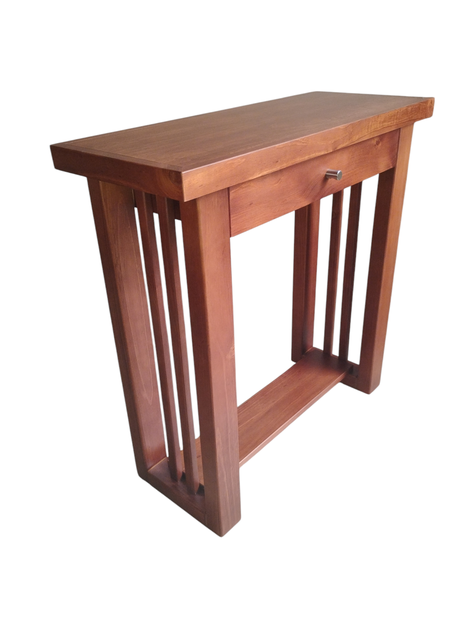 Mesa arrimo de 80 cms, Modelo Caburgua, color Nogal.-0