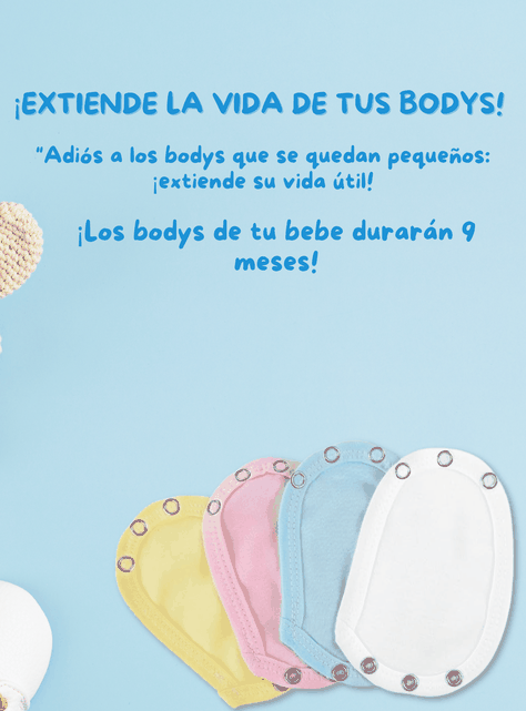 Pack 4 Unidades Extensor Body Bebé +Pack 4 Bodys Algodón Niño Puercoespín Azul-7