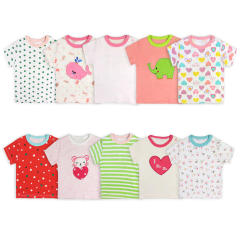 Pack 5 Poleras De Algodón Manga Corta Niña Tedmimak-1