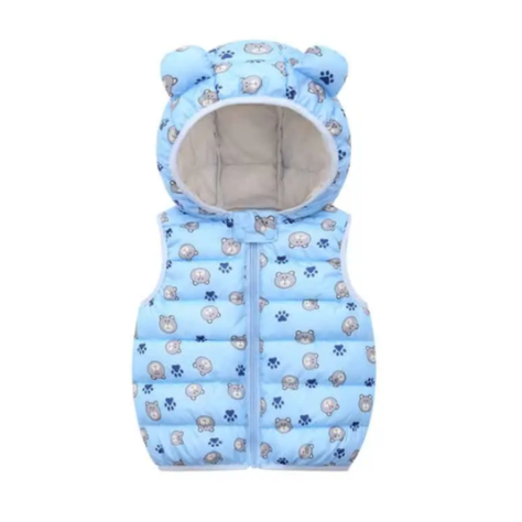 Parka Con Capucha Sin Mangas Niño Oso Azul Claro Jump Kids-0