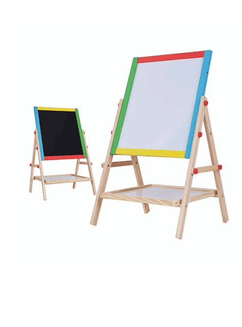 Pizarra Doble Cara Tiza Y Plumon Acrilica Madera Magnetica Niños-6