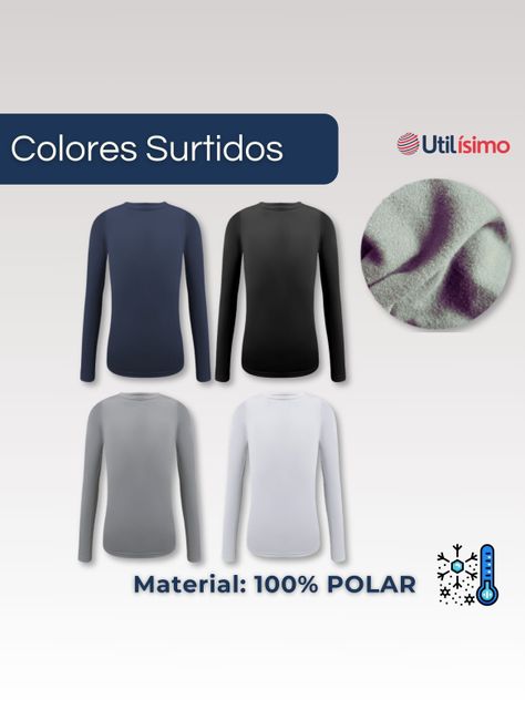 Pack 6 Camisetas Poleras Polar Niño Primera Capa-1